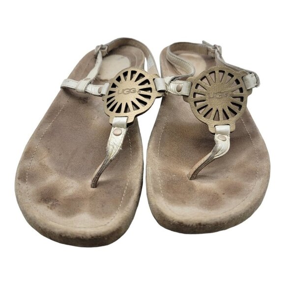 UGG Shoes Womens Size 10 Australia 1765 Slingback Thong leather sandals - Picture 3 of 12